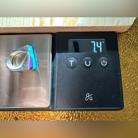 RING JAY KING DTR Sterling Turquoise, Raw Amethyst Handmade Southwestern 5493 - Picture 10 of 10